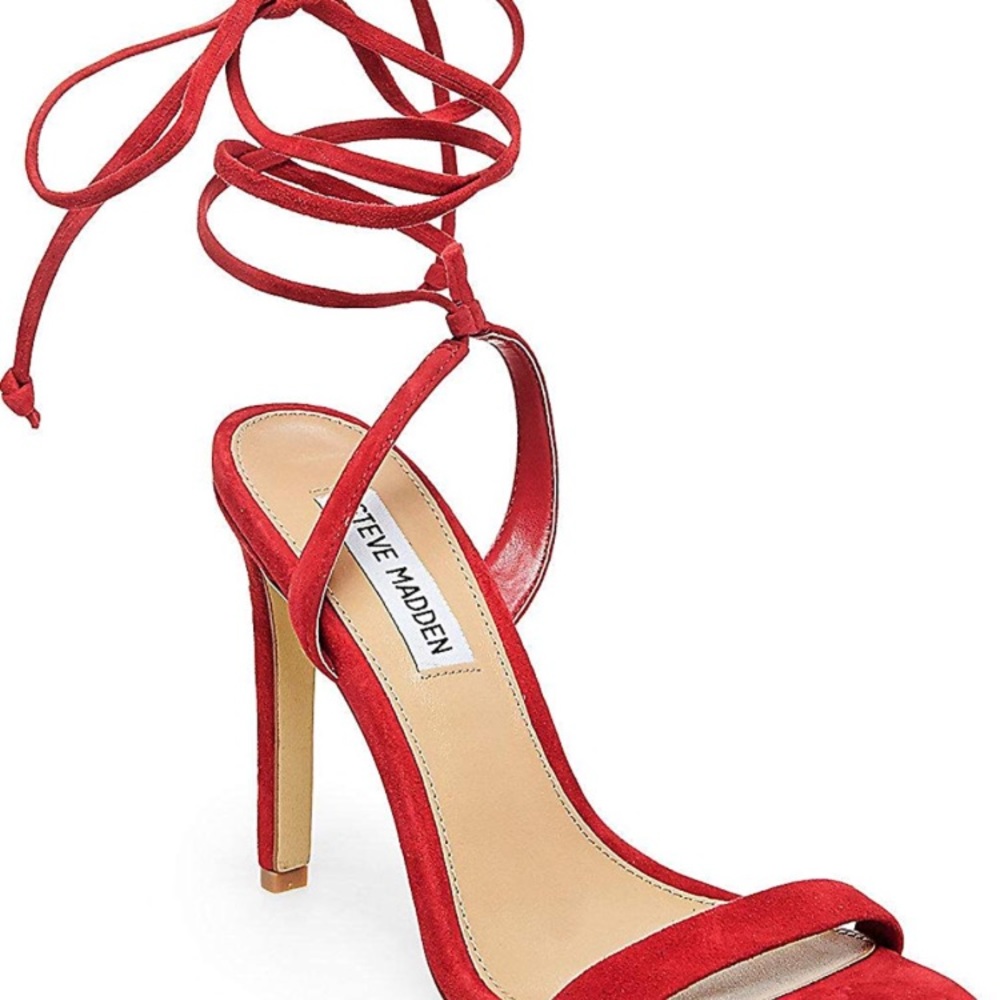 Steve Madden Pattrice Red suede heels
